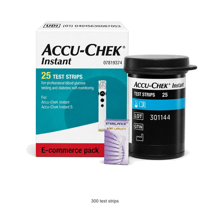 Accu-Chek Instant test strips with lancets — 300 test strips