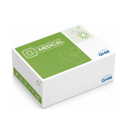 Global Healthcare Medical GHM Cardiac US cardiac markers rapid test (FIA) - quantitative fluorescence immunoassay for cTnI, hs-cTnI, CK-MB, myoglobin, H-FABP and NT-proBNP detection in whole blood, serum, or plasma with 15-minute test time and FIA analyzer compatibility for acute myocardial infarction and heart failure assessment
