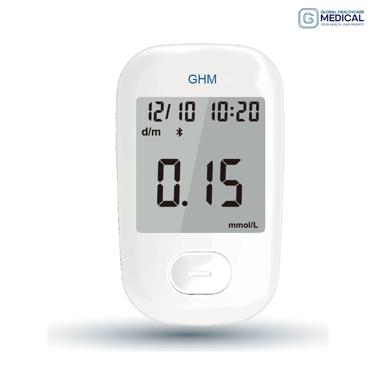 Global Healthcare Medical GHM Vetsight US cow milk ketone monitoring system calibrated for bovine milk with 10-second test time, 0.8 μL sample volume, 0.10–3.00 mmol/L range, and 1,000-record memory for bovine subclinical ketosis detection