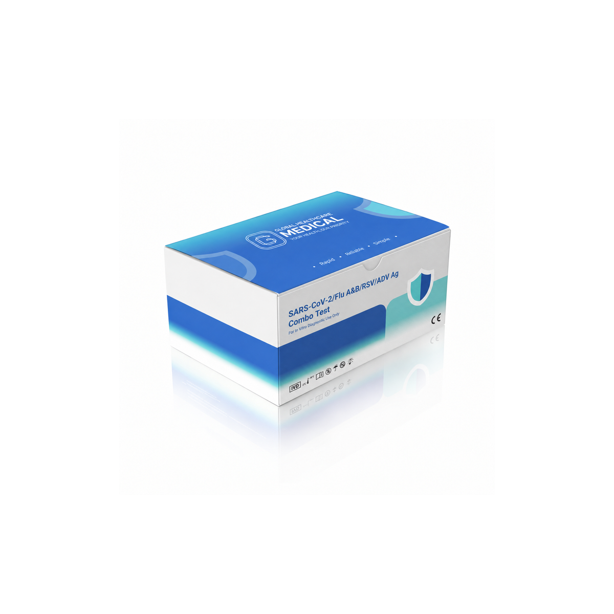 GHM SARS-CoV-2 / Flu A&B / RSV / ADV Antigen Combo Rapid Test US – 5-in-1 Qualitative Detection of SARS-CoV-2, Influenza A & B, RSV, and Adenovirus Antigens with 15-Minute Results