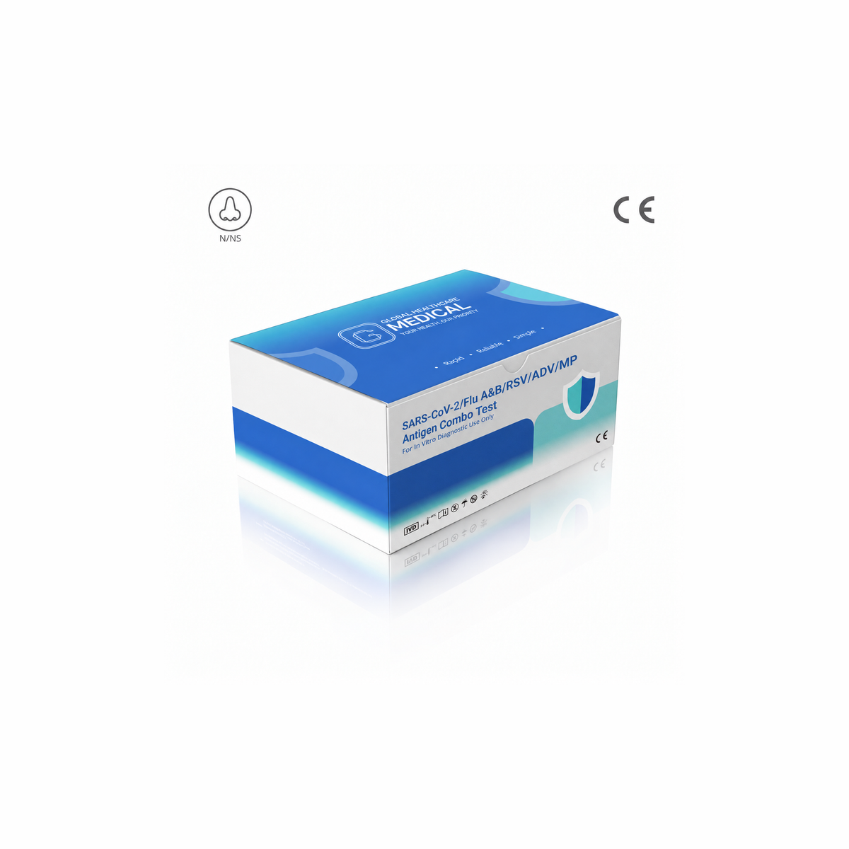 GHM SARS-CoV-2 / Flu A&B / RSV / ADV / MP Antigen Combo Rapid Test US – 6-in-1 Qualitative Detection of SARS-CoV-2, Influenza A & B, RSV, Adenovirus, and Mycoplasma pneumoniae Antigens with 8-Minute Results