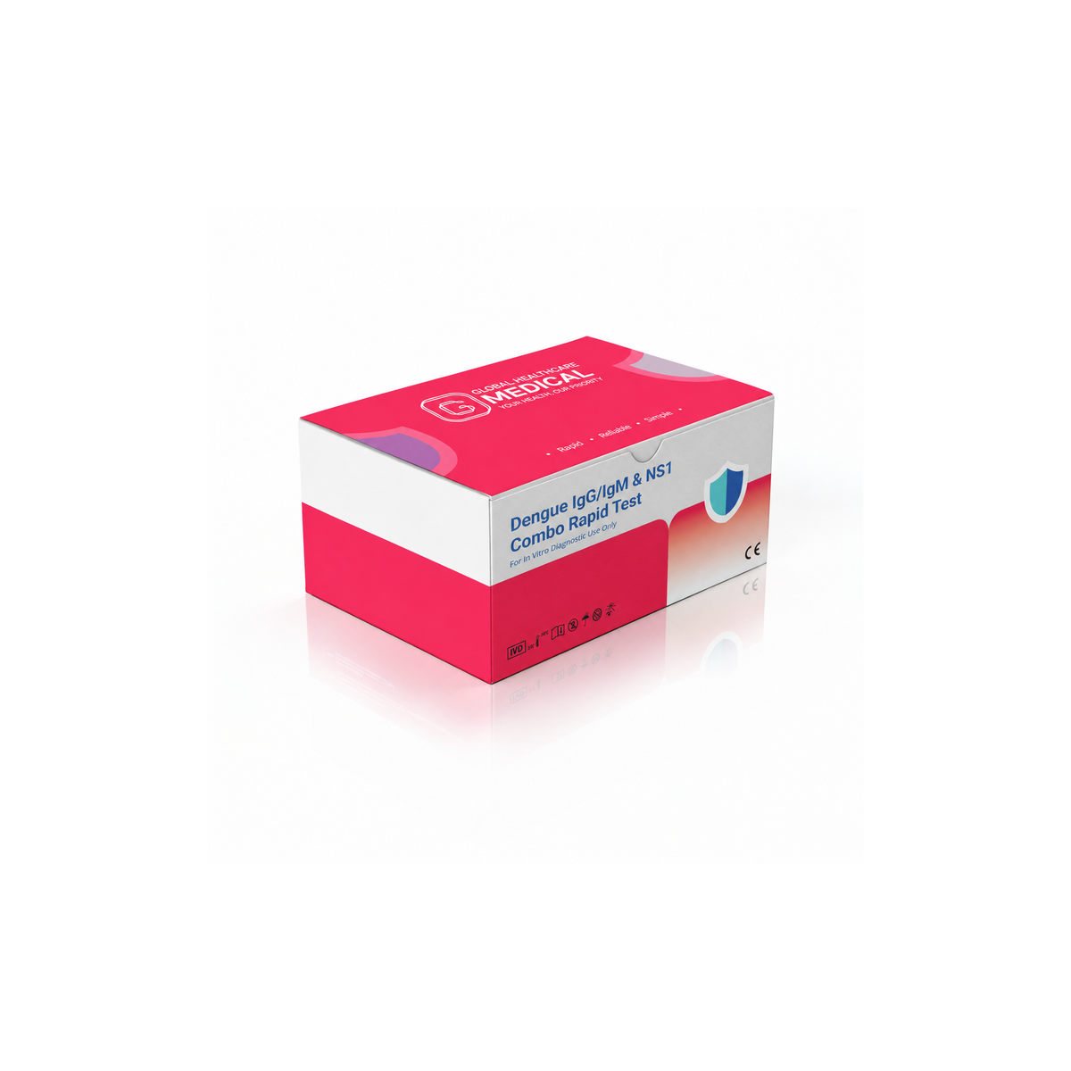 dengue NS1 IgG IgM combo rapid test, dengue combo rapid test kit, dengue 3-in-1 rapid test, GHM Dengue NS1 IgG IgM Combo Rapid Test US, Global Healthcare Medical, colloidal gold immunochromatography, 15 minute dengue combo test, whole blood serum plasma dengue test