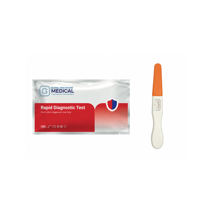 Global Healthcare Medical GHM HIV 1/2 Midstream Antibody Rapid Test (Urine) US - Colloidal gold immunochromatography kit for qualitative detection of HIV-1 and HIV-2 antibodies in midstream urine specimens with 15-minute results, 99.44% sensitivity and 100.00% specificity, CE marked and ISO 13485 certified for professional point-of-care use