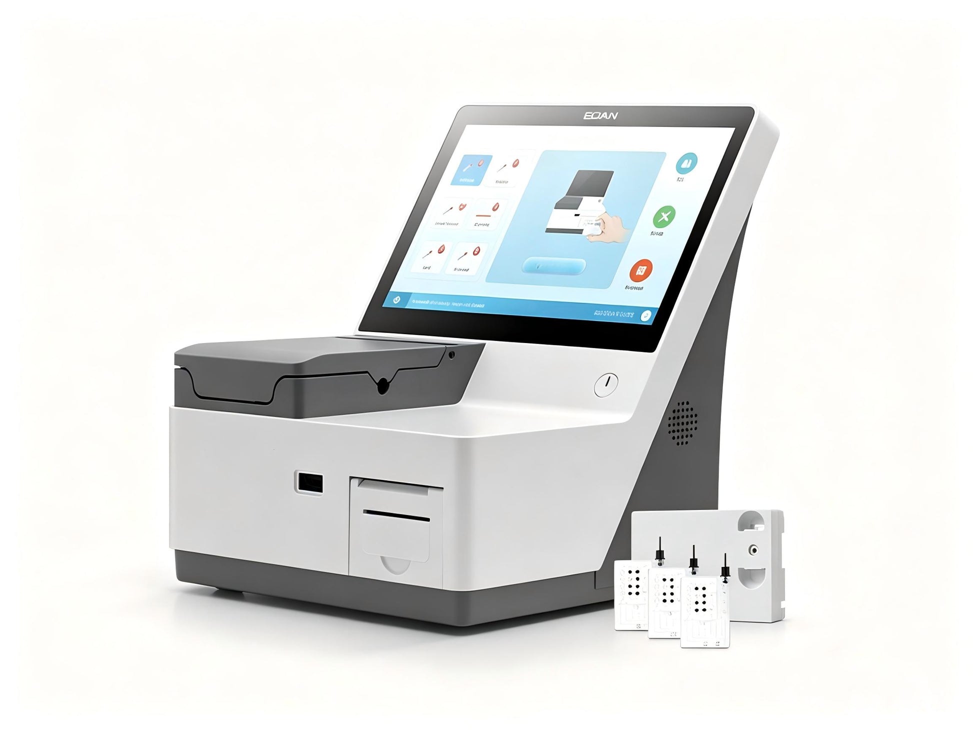 EDAN i20 blood gas and chemistry analyzer with 10.1-inch touchscreen and optical fluorescence technology