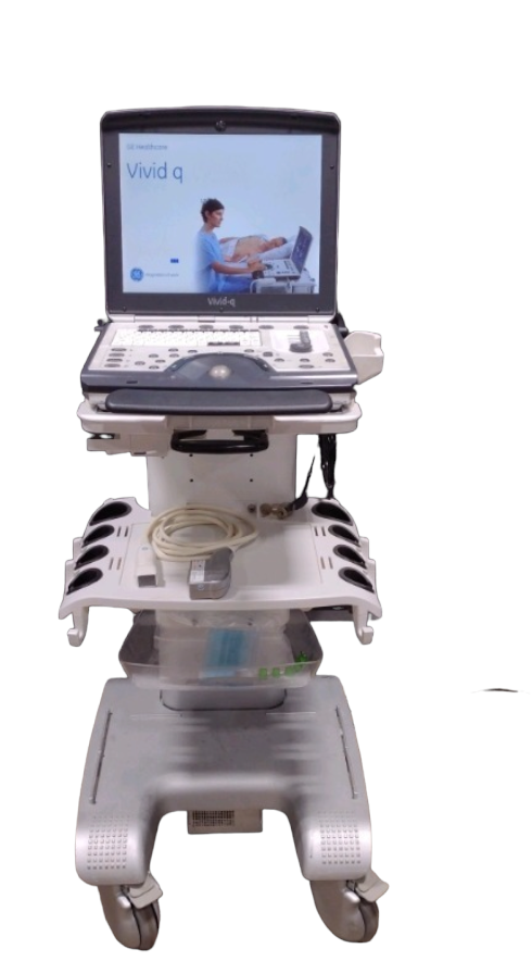 GE VIVID Q PORTABLE ULTRASOUND MACHINE WITH CART 2012 BT12 VERSION #