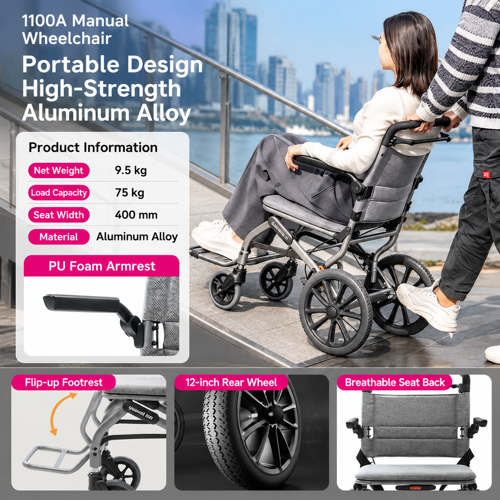Yuwell 1100A Folding Manual Wheelchair product image 2